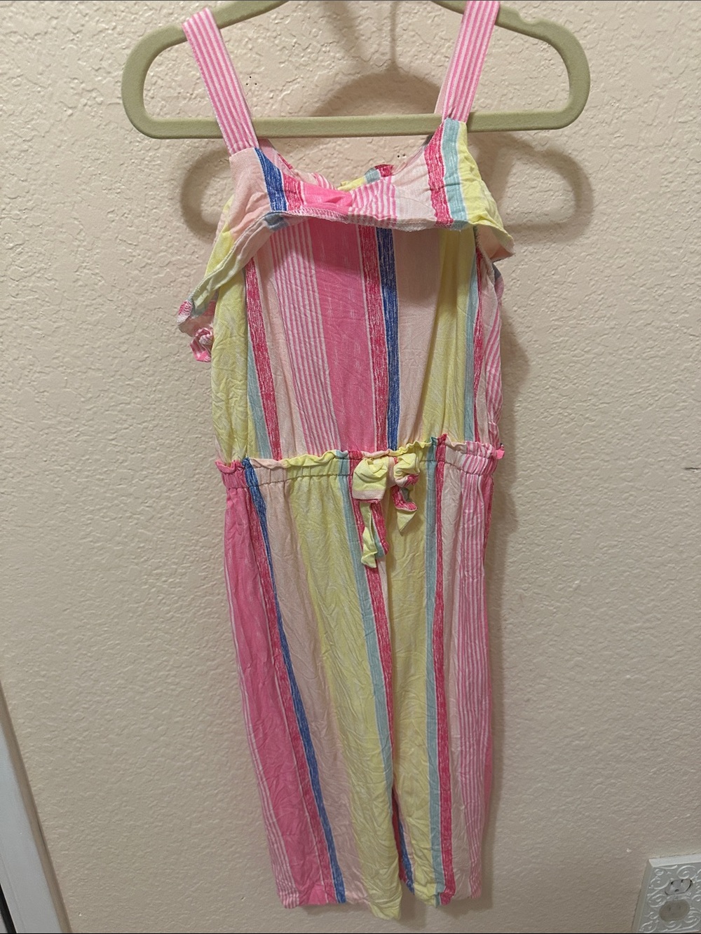Jessica Simpson Pink, Yellow & Blue Striped Girls' Romper
